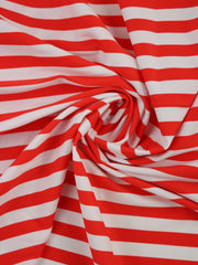 Load image into Gallery viewer, Red &amp; White 1/2&quot; Stripes Nylon Spandex Tricot | Designer Deadstock
