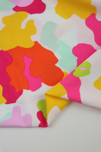 Pink/Yellow/Orange/Mint/Lilac Abstract Camo Nylon Spandex Tricot | Designer Deadstock