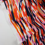 Load image into Gallery viewer, Navy/Pink/Orange Painted Lines Nylon Spandex Tricot | Designer Deadstock
