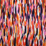 Load image into Gallery viewer, Navy/Pink/Orange Painted Lines Nylon Spandex Tricot | Designer Deadstock
