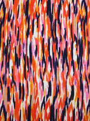 Load image into Gallery viewer, Navy/Pink/Orange Painted Lines Nylon Spandex Tricot | Designer Deadstock
