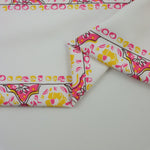 Load image into Gallery viewer, Fancy Floral Stripe on White Matte Nylon Spandex Tricot | Designer Deadstock
