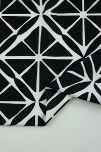 Black & White Centered Nylon Spandex Tricot | Designer Deadstock