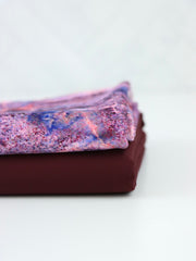Load image into Gallery viewer, Marble Valley &amp; Burgundy Matte Swim Bundle | 1/2YD Each
