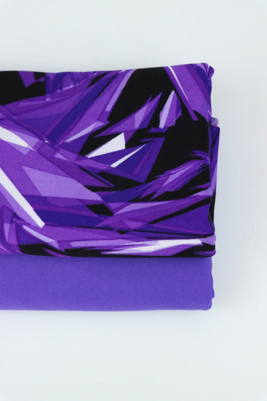 Purple Geo & Blurple Swim Bundle | 1/2YD Each
