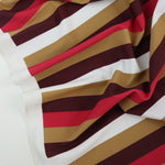 Load image into Gallery viewer, Maroon/Camel/Dark Red/White Horizontal Stripe Nylon Spandex Tricot | Designer Deadstock
