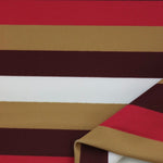 Load image into Gallery viewer, Maroon/Camel/Dark Red/White Horizontal Stripe Nylon Spandex Tricot | Designer Deadstock
