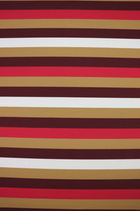 Maroon/Camel/Dark Red/White Horizontal Stripe Nylon Spandex Tricot | Designer Deadstock