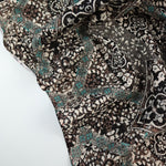 Load image into Gallery viewer, Teal/Mocha/Ivory Garden Gate Rayon Challis
