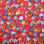 Load image into Gallery viewer, Flower Buds on Hot Pink Rayon Challis
