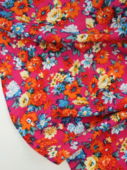 Load image into Gallery viewer, Flower Buds on Hot Pink Rayon Challis