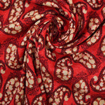 Load image into Gallery viewer, Red Paisley Rayon Challis
