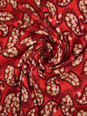 Load image into Gallery viewer, Red Paisley Rayon Challis