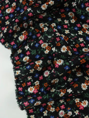 Load image into Gallery viewer, Wild Ditsy Floral on Black Rayon Challis