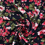 Load image into Gallery viewer, Amy Floral On Navy Rayon Challis
