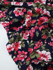 Load image into Gallery viewer, Amy Floral On Navy Rayon Challis