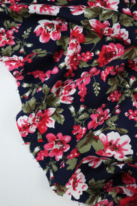 Amy Floral On Navy Rayon Challis