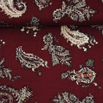 Load image into Gallery viewer, Paisley Elements on Burgundy Rayon Challis
