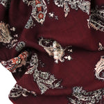 Load image into Gallery viewer, Paisley Elements on Burgundy Rayon Challis
