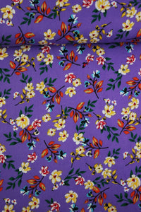 Gia Floral on Purple Rayon Challis