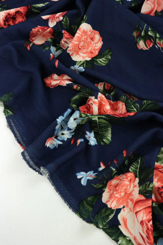 Mia Floral on Navy Liverpool