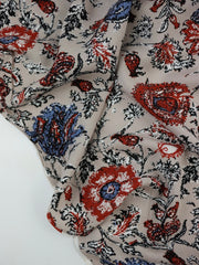 Load image into Gallery viewer, Antiqued Floral on Stone Rayon Challis