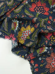 Load image into Gallery viewer, Speckled Floral on Navy Viscose Lawn | Designer Deadstock