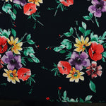 Load image into Gallery viewer, Bright Floral on Black Rayon Challis
