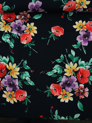 Load image into Gallery viewer, Bright Floral on Black Rayon Challis