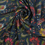 Load image into Gallery viewer, Speckled Floral on Navy Viscose Lawn | Designer Deadstock
