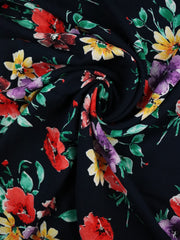 Load image into Gallery viewer, Bright Floral on Black Rayon Challis
