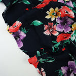 Load image into Gallery viewer, Bright Floral on Black Rayon Challis
