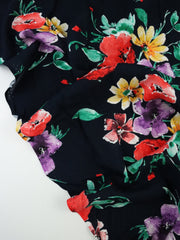 Load image into Gallery viewer, Bright Floral on Black Rayon Challis