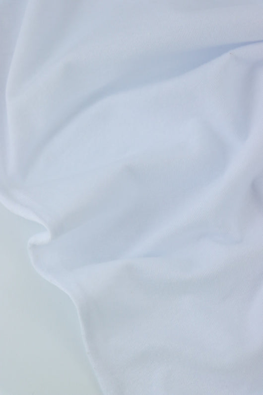 White Lightweight Cotton Spandex Jersey