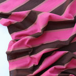 Load image into Gallery viewer, Lipstick/Brown/Kelp Stripe 100% Cotton Jersey
