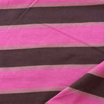 Load image into Gallery viewer, Lipstick/Brown/Kelp Stripe 100% Cotton Jersey

