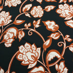 Load image into Gallery viewer, Pecan Floral on Black Rayon Lawn | Designer Deadstock
