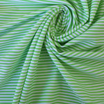 Load image into Gallery viewer, Spring Green &amp; White Horizontal 1/8&quot; Stripe Nylon Spandex Tricot | Designer Deadstock
