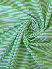 Load image into Gallery viewer, Spring Green &amp; White Horizontal 1/8&quot; Stripe Nylon Spandex Tricot | Designer Deadstock
