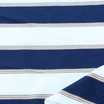 Load image into Gallery viewer, Navy/Ivory/Taupe Stripe 100% Cotton Jersey
