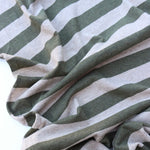 Load image into Gallery viewer, Heathered Olive &amp; Oatmeal Stripe 100% Cotton Jersey
