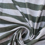 Load image into Gallery viewer, Heathered Olive &amp; Oatmeal Stripe 100% Cotton Jersey
