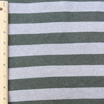 Load image into Gallery viewer, Heathered Olive &amp; Oatmeal Stripe 100% Cotton Jersey

