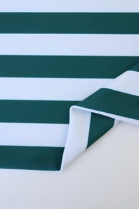 Spruce & White Horizontal 7/8" Stripe Nylon Spandex Tricot | Designer Deadstock