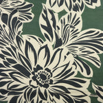 Load image into Gallery viewer, 1YD 29IN REMNANT; Black Floral Outlines on Hunter Green Cotton Lawn | Designer Deadstock
