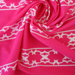 Load image into Gallery viewer, Lattice Stripe on Fuchsia Nylon Spandex Tricot | Designer Deadstock
