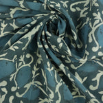 Load image into Gallery viewer, Indigo Batik Single Border Scrolls Cotton Sateen | Designer Deadstock
