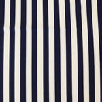 Load image into Gallery viewer, Ivory &amp; Navy Vertical 1/2&quot; Stripe Nylon Spandex Tricot | Designer Deadstock
