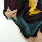 Load image into Gallery viewer, Eggplant/Teal/Yellow Shibori Diamonds Cotton Gauze | Designer Deadstock
