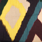 Load image into Gallery viewer, Eggplant/Teal/Yellow Shibori Diamonds Cotton Gauze | Designer Deadstock
